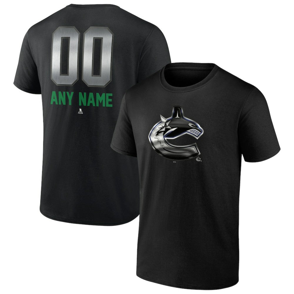 Vancouver Canucks - Personalized Midnight Mascot Logo T-Shirt Black