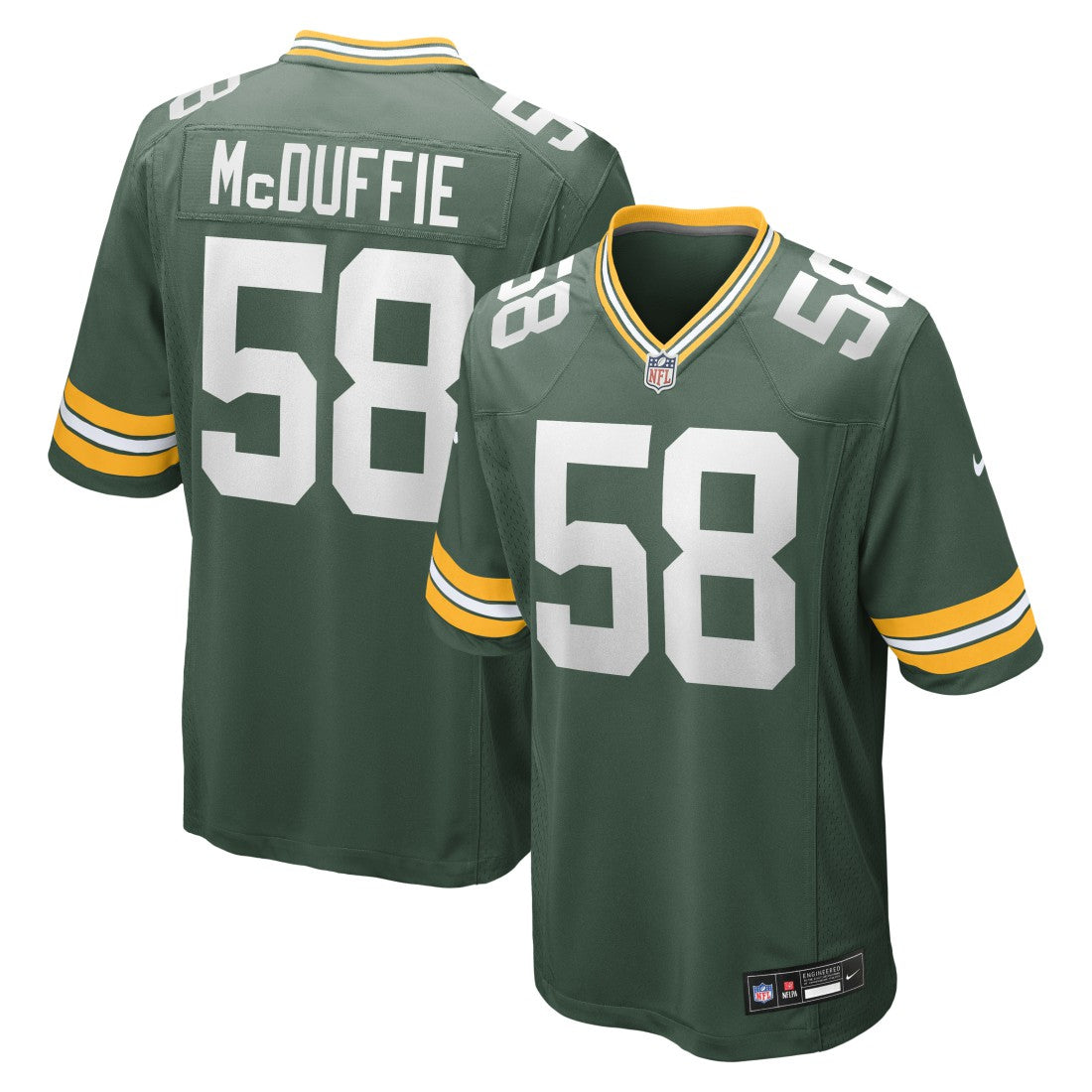 Isaiah McDuffie Green Bay Packers Game Jersey - Green | NFL Jerseys