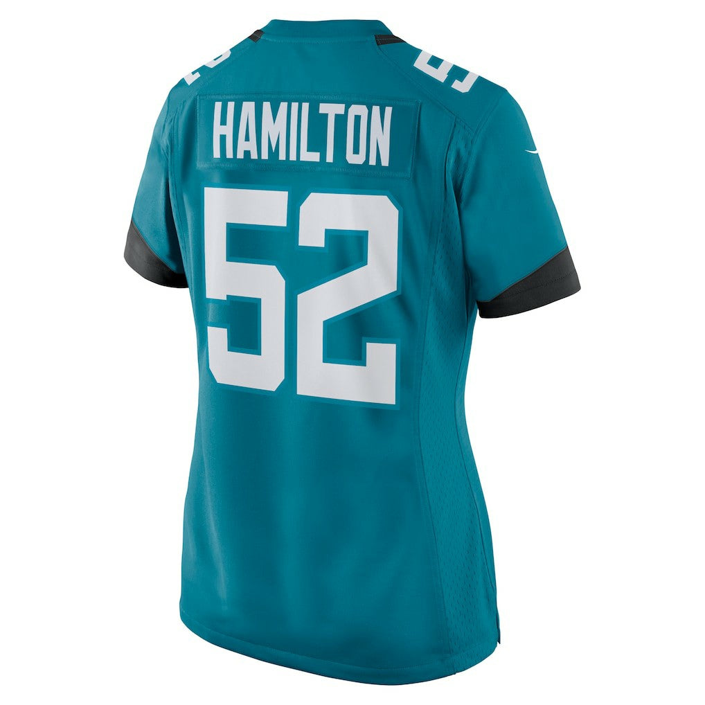 DaVon Hamilton Jacksonville Jaguars Women's Game Jersey Teal - Nike