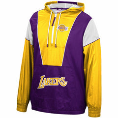 Mitchell & Ness - Los Angeles Lakers Hardwood Classics Highlight Reel Windbreaker Half-Zip Hoodie Jacket - Purple/Gold