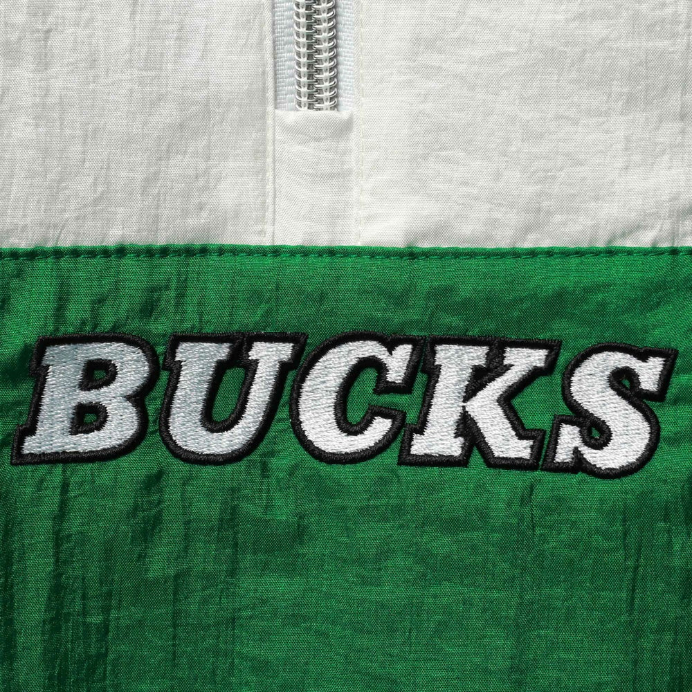Mitchell & Ness - Milwaukee Bucks Women's Half-Zip Windbreaker 2.0 Hoodie - Green