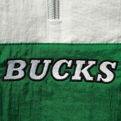Mitchell & Ness - Milwaukee Bucks Women's Half-Zip Windbreaker 2.0 Hoodie - Green