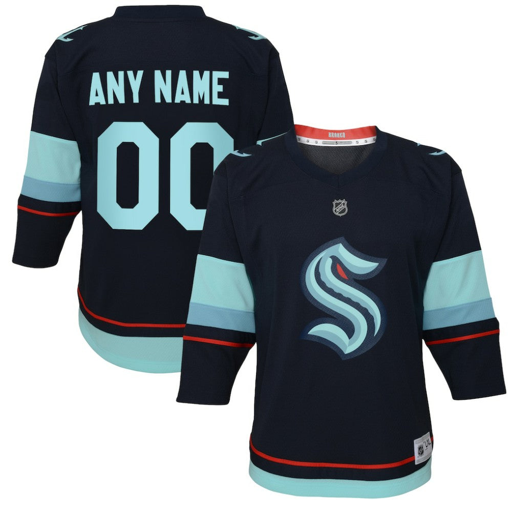 Seattle Kraken Youth Home Replica Custom Jersey - Navy | NHL Jerseys