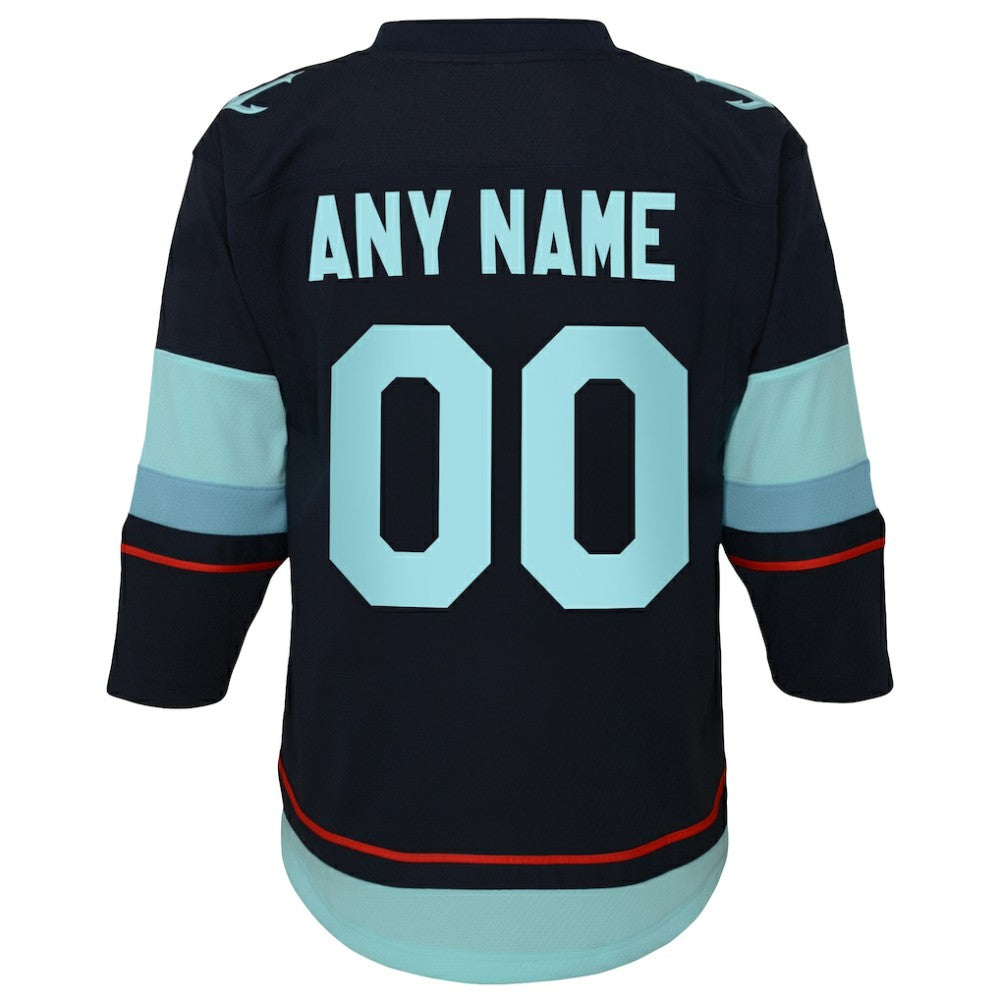 Seattle Kraken Youth Home Replica Custom Jersey - Navy | NHL Jerseys