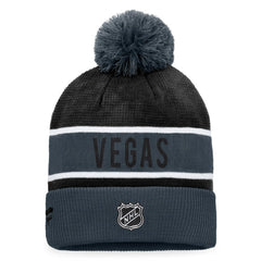 Vegas Golden Knights Fanatics Authentic Pro Rink Cuffed Knit Hat with Pom Gray/Black