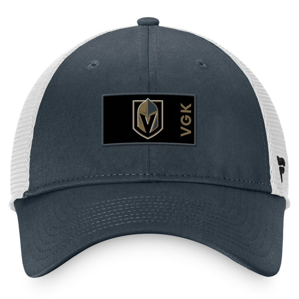 Vegas Golden Knights Fanatics Authentic Pro Rink Trucker Snapback Hat Charcoal/White
