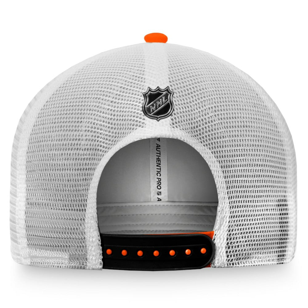 Anaheim Ducks - Fanatics Authentic Pro Rink Trucker Snapback Hat Orange/White