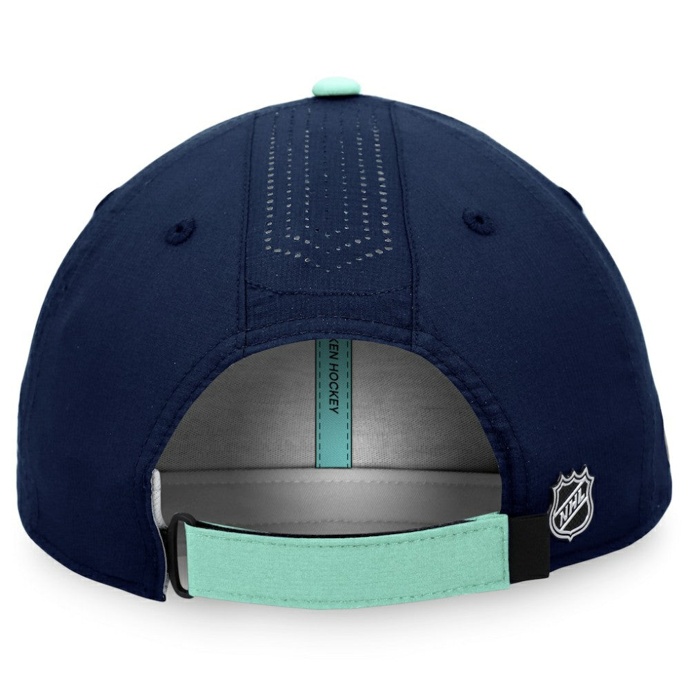 Seattle Kraken Fanatics Authentic Pro Rink Pinnacle Adjustable Hat Deep Sea Blue