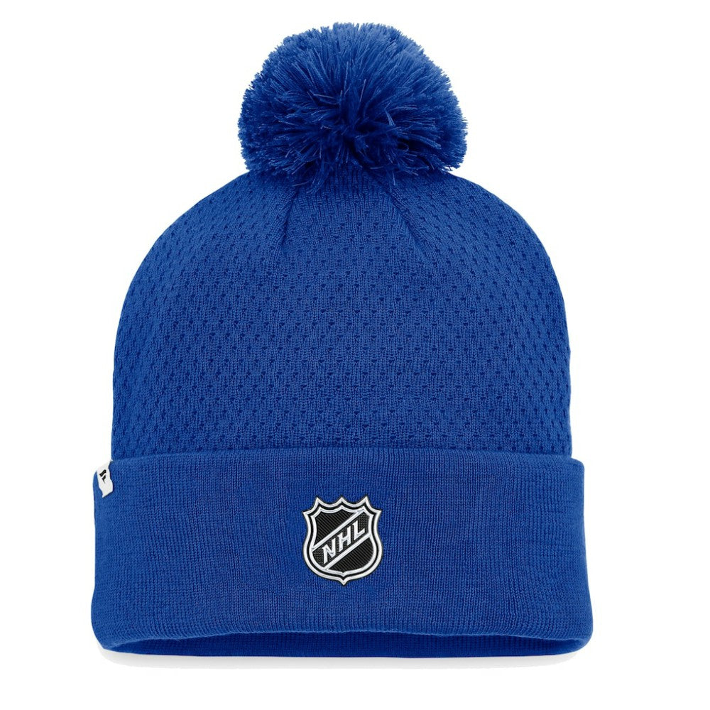 St. Louis Blues - Fanatics Women's Authentic Pro Road Cuffed Knit Hat with Pom Blue