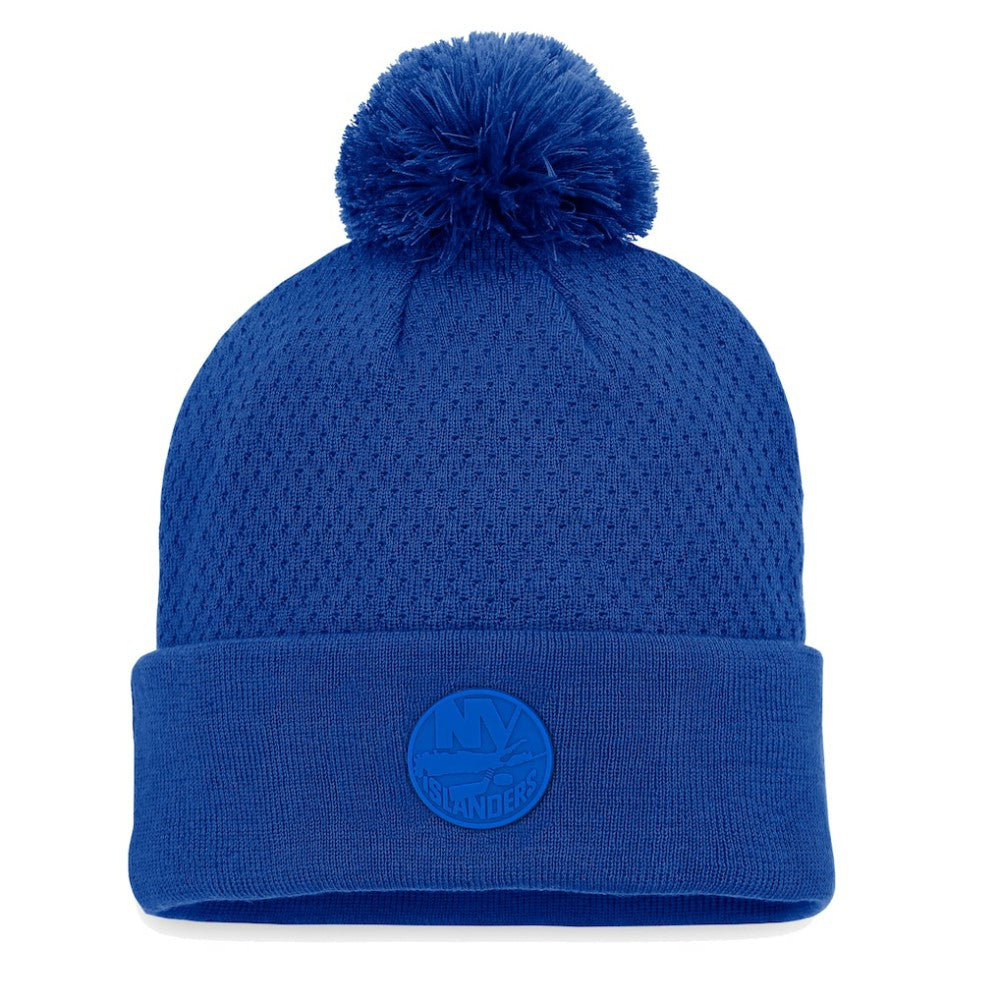 New York Islanders - Fanatics Women's Authentic Pro Road Cuffed Knit Hat with Pom Royal