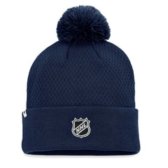 Seattle Kraken Fanatics Women's Authentic Pro Road Cuffed Knit Hat with Pom Deep Sea Blue