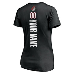 NBA - Portland Trail Blazers Women's Personalized Playmaker Team V-Neck T-Shirt - Black