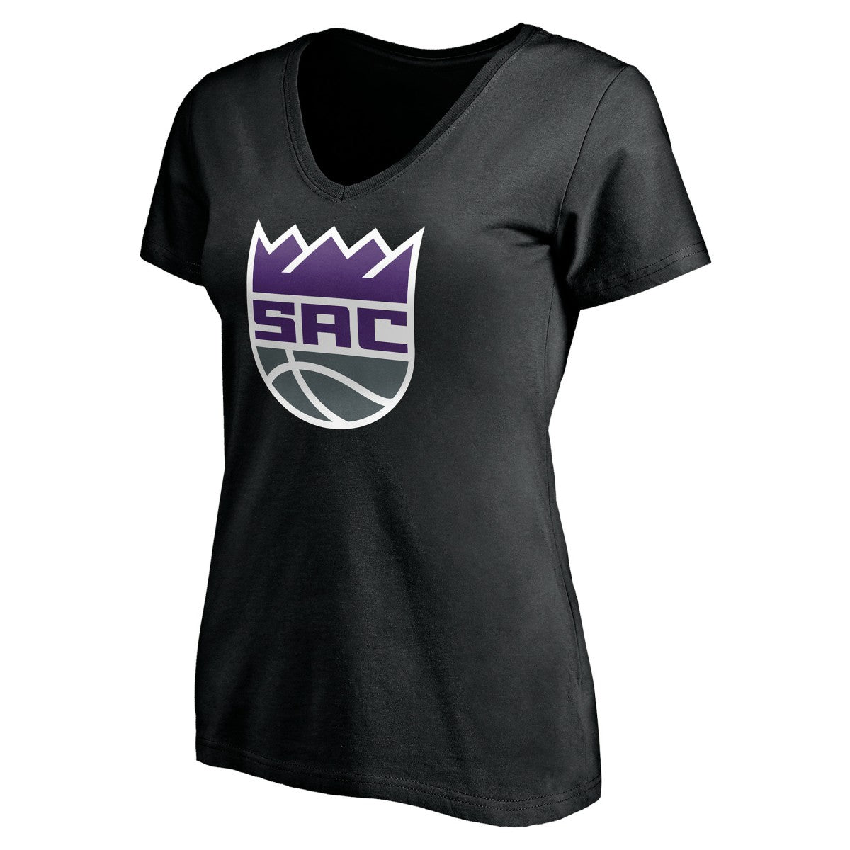 NBA - Sacramento Kings Women's Personalized Playmaker Team V-Neck T-Shirt - Black