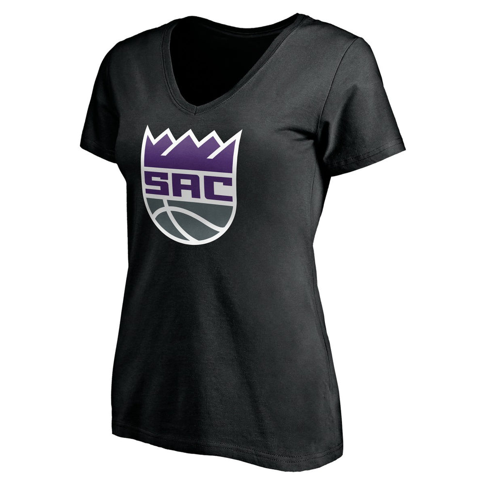 NBA - Sacramento Kings Women's Personalized Playmaker Team V-Neck T-Shirt - Black