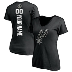 NBA - San Antonio Spurs Women's Personalized Playmaker Team V-Neck T-Shirt - Black