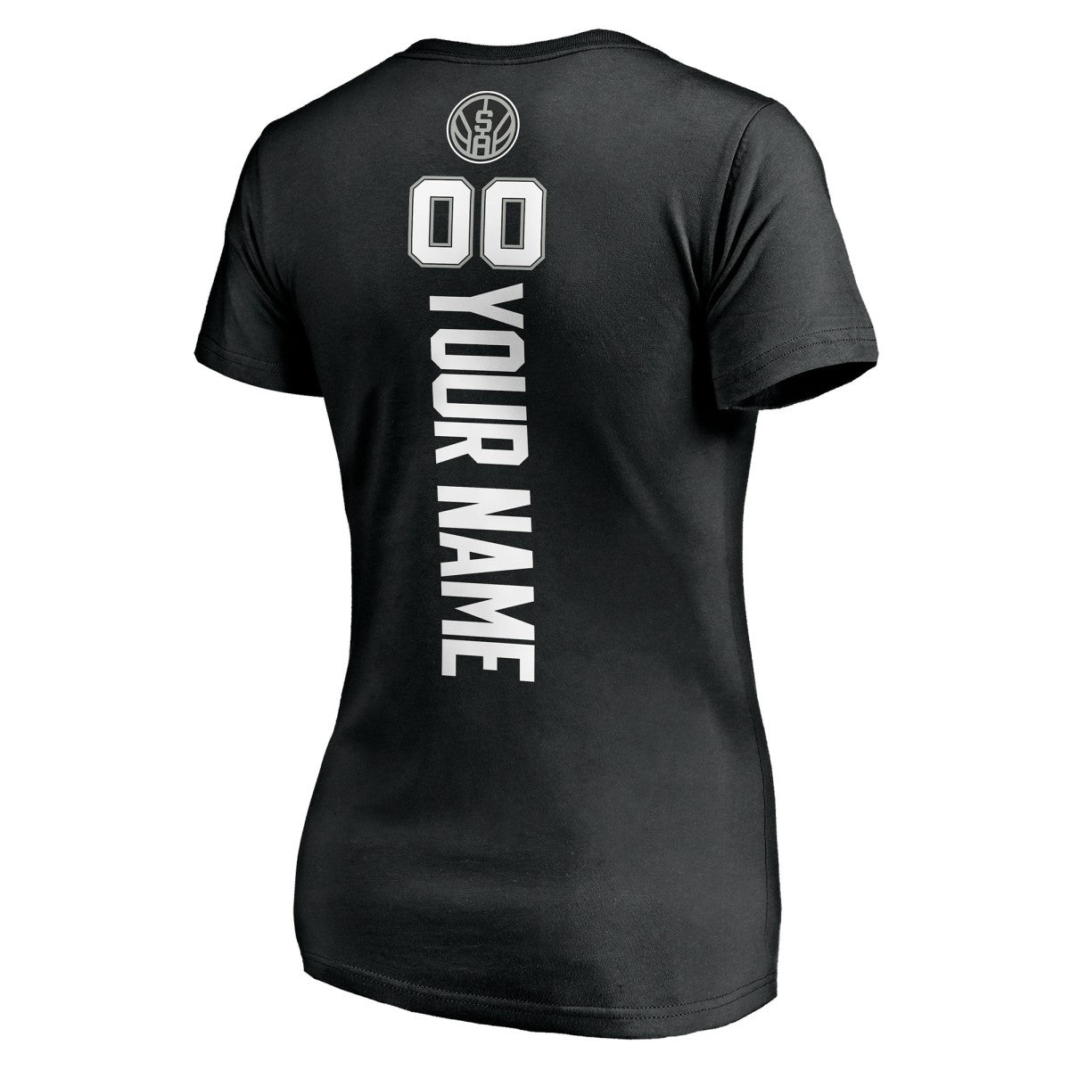 NBA - San Antonio Spurs Women's Personalized Playmaker Team V-Neck T-Shirt - Black