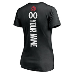 NBA - Toronto Raptors Women's Personalized Playmaker Team V-Neck T-Shirt - Black