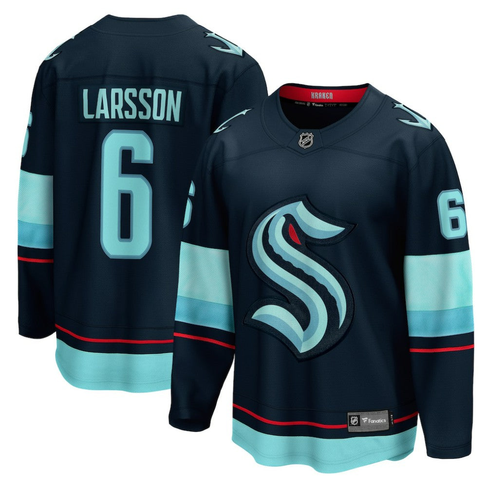 Adam Larsson Seattle Kraken Fanatics Home Breakaway Player Jersey - Deep Sea Blue | NHL Jerseys