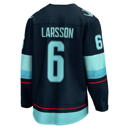 Adam Larsson Seattle Kraken Fanatics Home Breakaway Player Jersey - Deep Sea Blue | NHL Jerseys