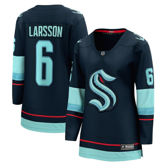 Adam Larsson Seattle Kraken Fanatics Women's Home Breakaway Player Jersey - Deep Sea Blue | NHL Jerseys