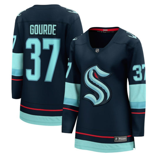 Yanni Gourde Seattle Kraken Fanatics Women's Home Breakaway Player Jersey - Navy | NHL Jerseys