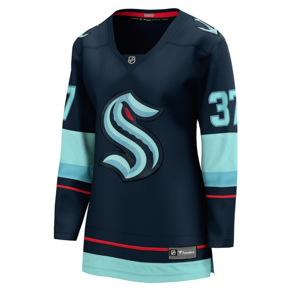 Yanni Gourde Seattle Kraken Fanatics Women's Home Breakaway Player Jersey Navy