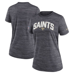 New Orleans Saints Women's Sideline Velocity Lockup Performance T-Shirt Black - Nike