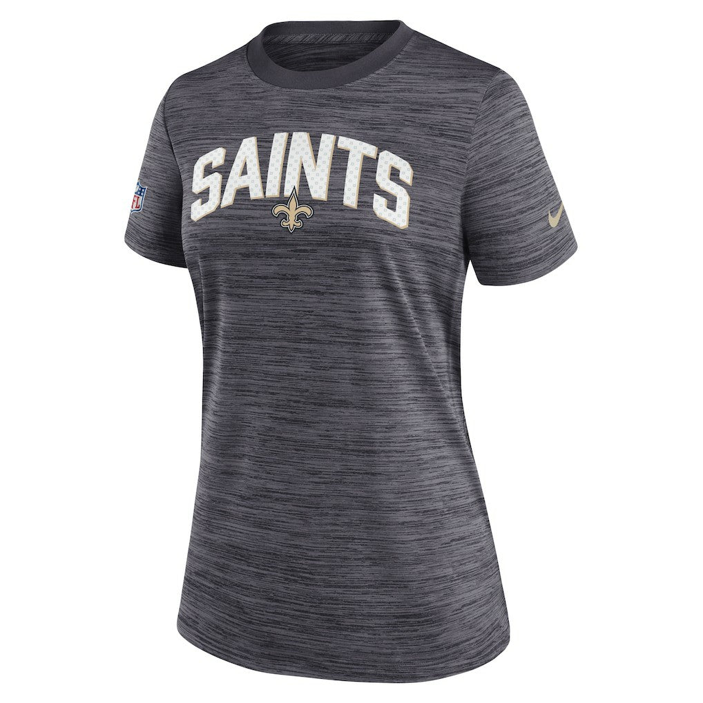 New Orleans Saints Women's Sideline Velocity Lockup Performance T-Shirt Black - Nike