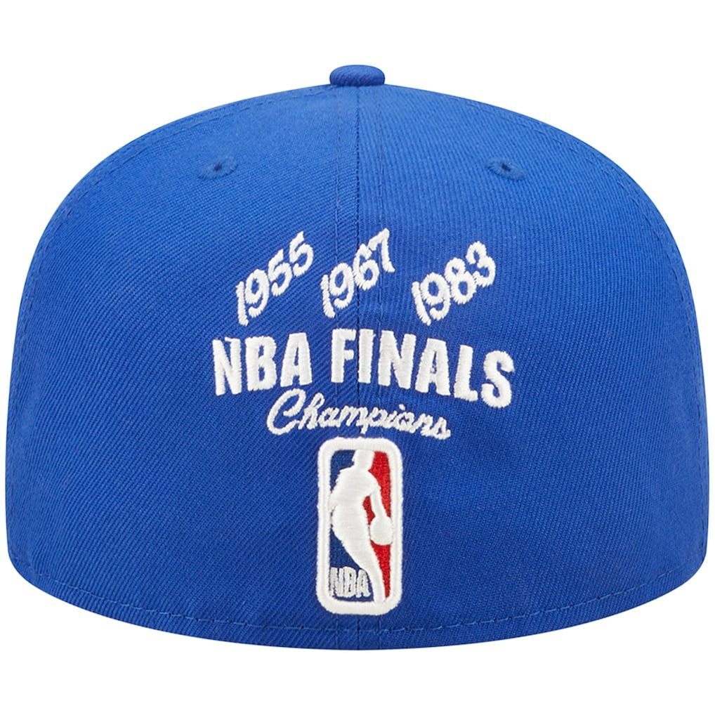 New Era - Philadelphia 76ers 3x NBA Finals Champions Crown 59FIFTY Fitted Hat - Royal