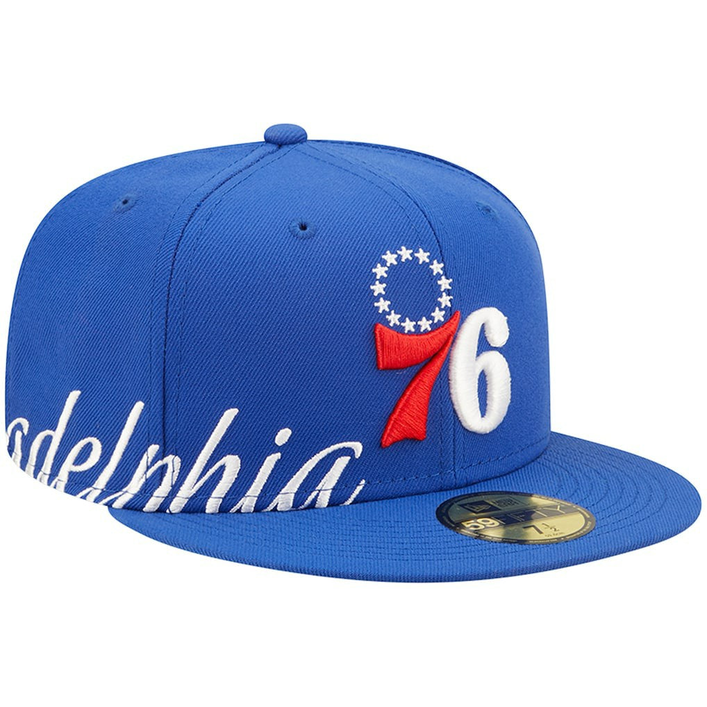 New Era - Philadelphia 76ers Side Split 59FIFTY Fitted Hat - Royal