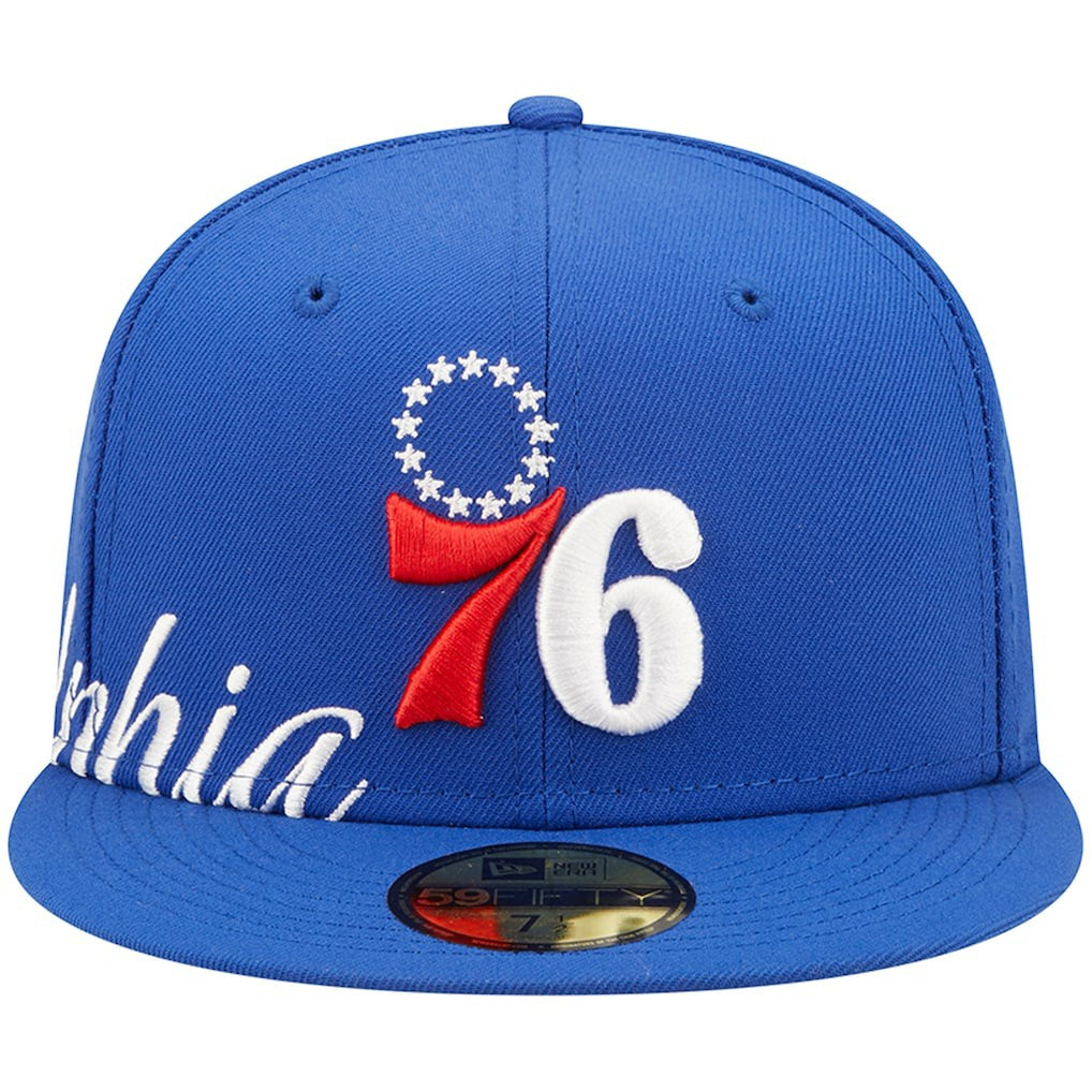 New Era - Philadelphia 76ers Side Split 59FIFTY Fitted Hat - Royal