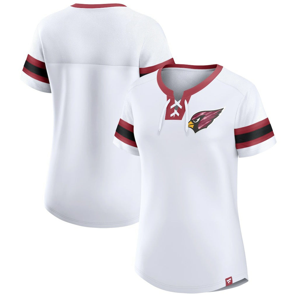 Arizona Cardinals Women's Sunday Best Lace-Up T-Shirt White - Fanatics
