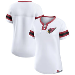 Arizona Cardinals Women's Sunday Best Lace-Up T-Shirt White - Fanatics