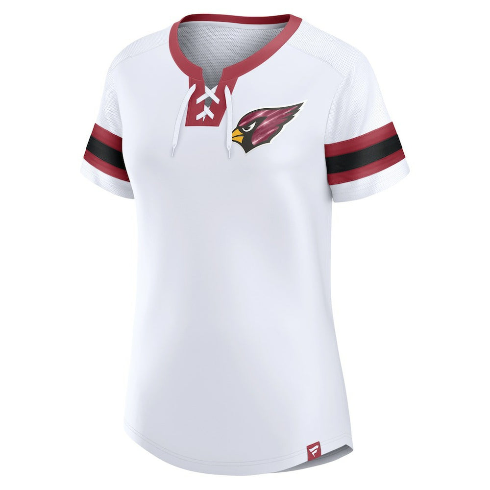 Arizona Cardinals Women's Sunday Best Lace-Up T-Shirt White - Fanatics