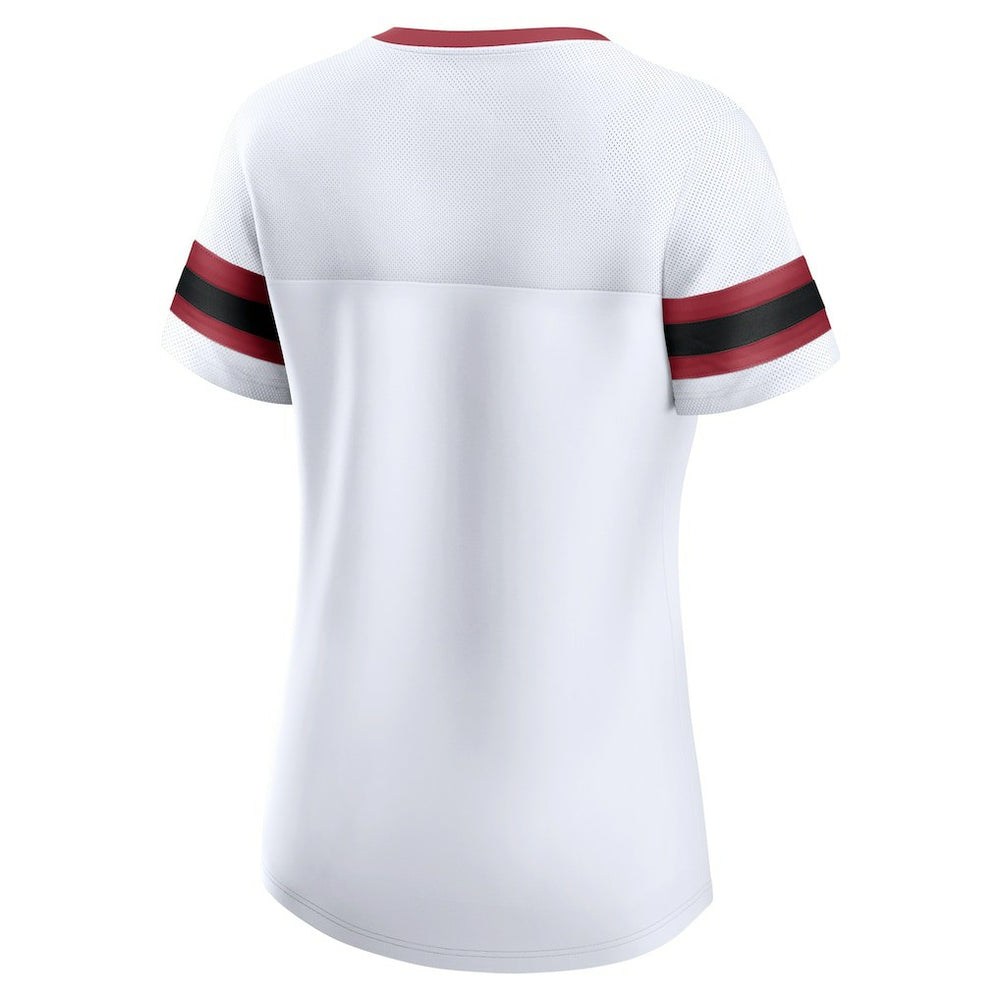 Arizona Cardinals Women's Sunday Best Lace-Up T-Shirt White - Fanatics