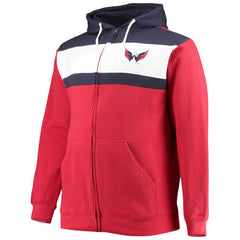 Alexander Ovechkin Washington Capitals Profile Big & Tall Colorblock Full-Zip Hoodie Red