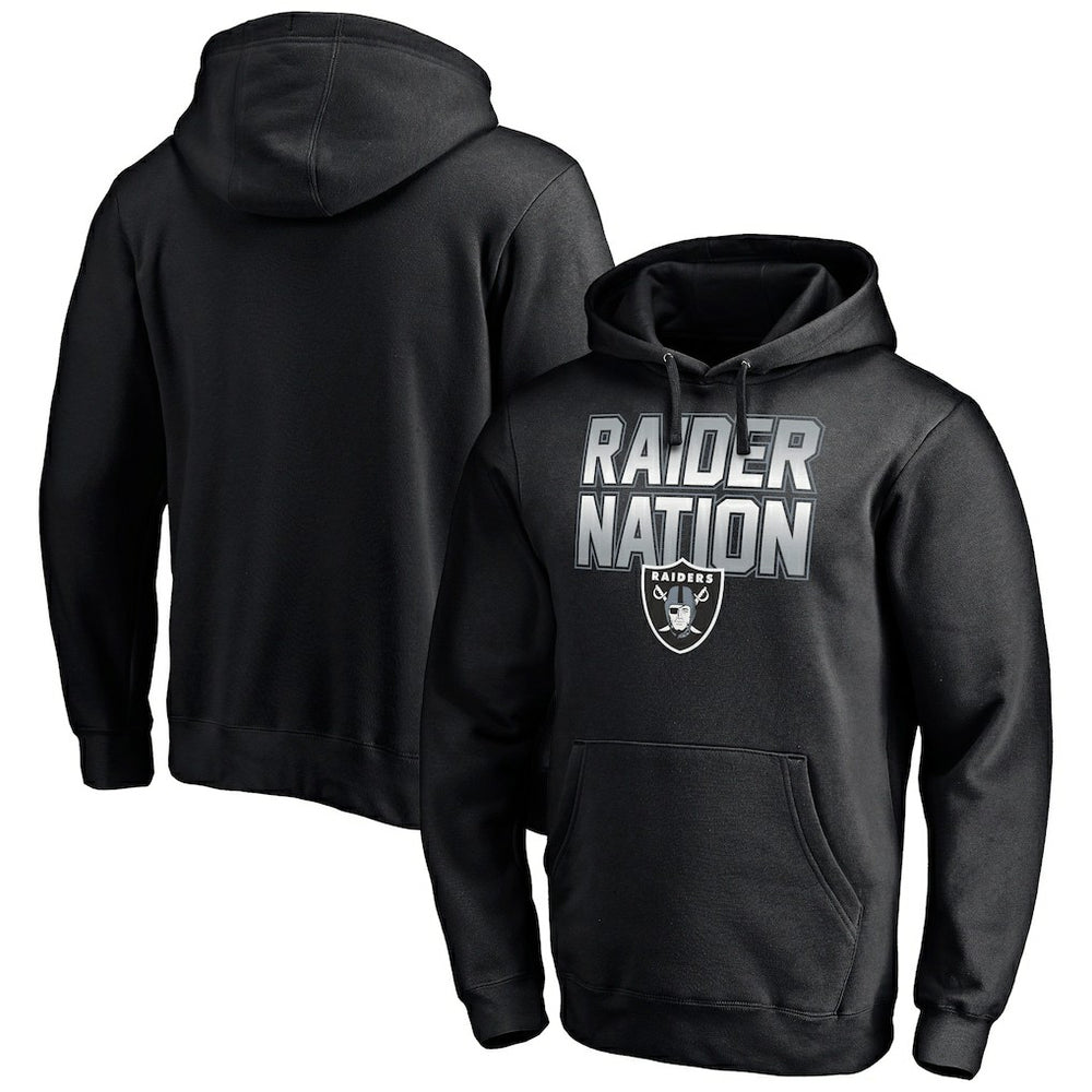 Las Vegas Raiders Hometown Collection Raider Nation Fitted Pullover Hoodie Black - Fanatics