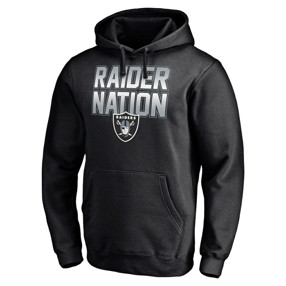 Las Vegas Raiders Hometown Collection Raider Nation Fitted Pullover Hoodie Black - Fanatics