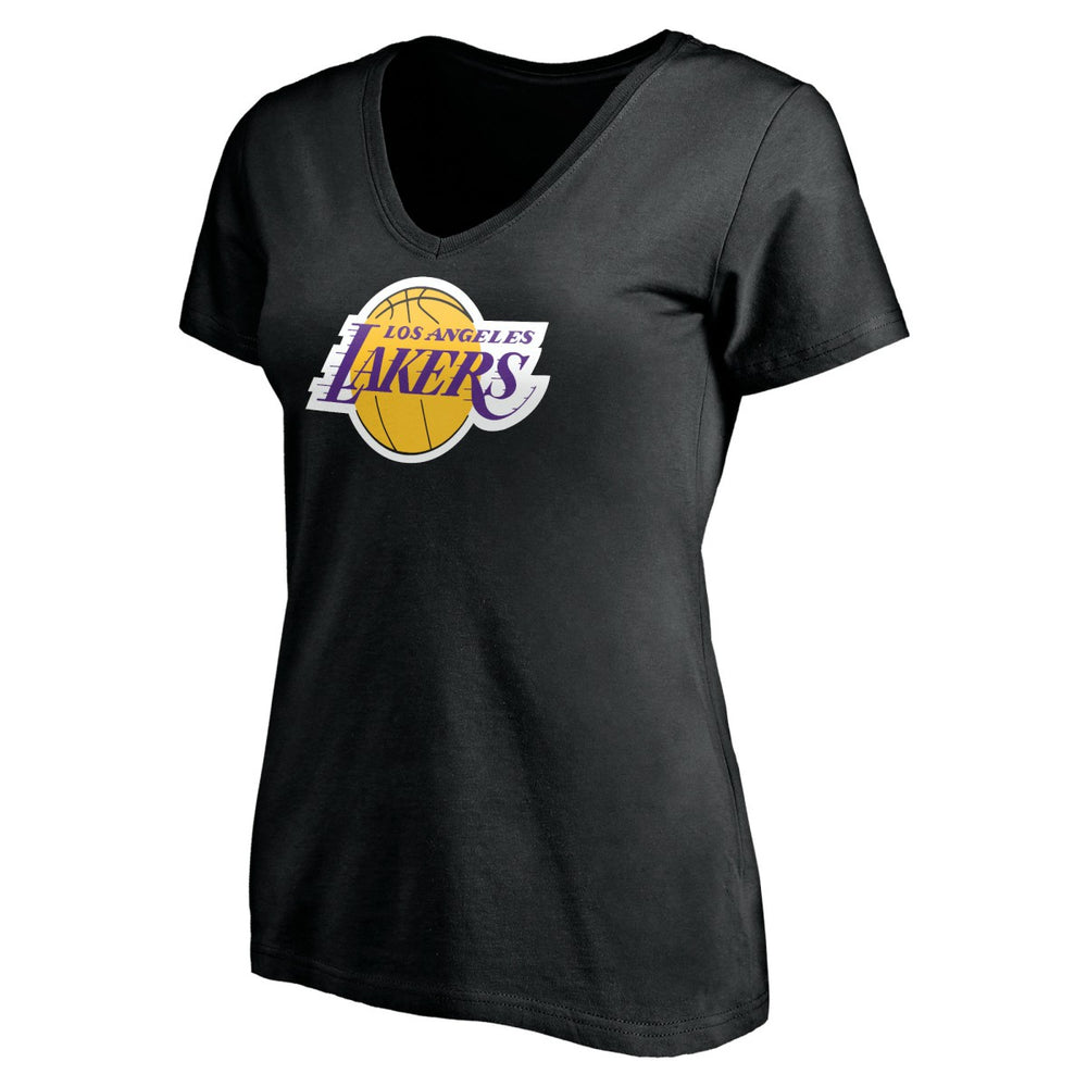 NBA - LeBron James Los Angeles Lakers Women's #6 Playmaker Name & Number V-Neck T-Shirt - Black