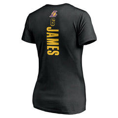 NBA - LeBron James Los Angeles Lakers Women's #6 Playmaker Name & Number V-Neck T-Shirt - Black