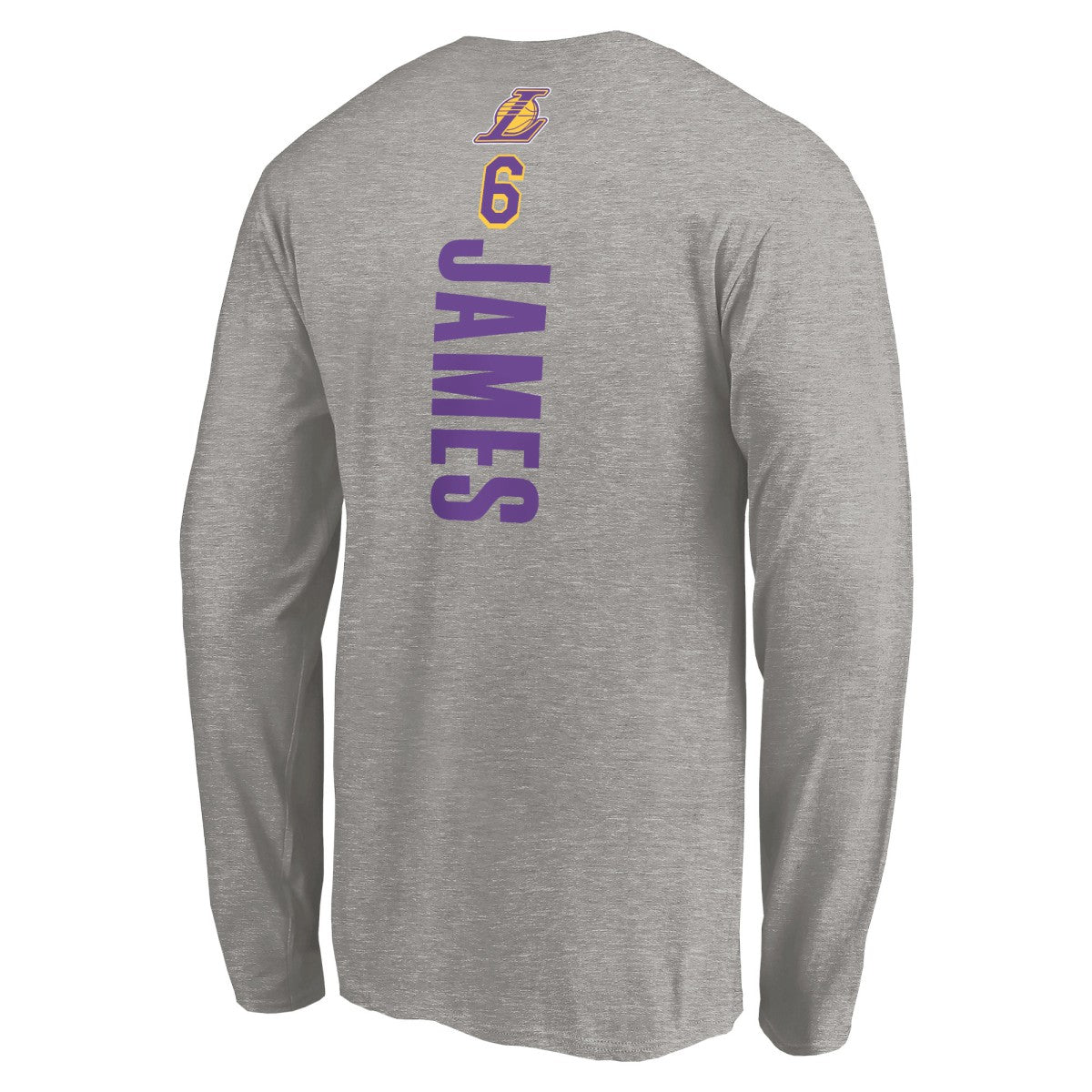 NBA - LeBron James Los Angeles Lakers #6 Playmaker Name & Number Long Sleeve T-Shirt - Heathered Gray