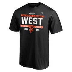 San Francisco Giants Fanatics 2021 NL West Division Champions Locker Room T-Shirt Lifestyle