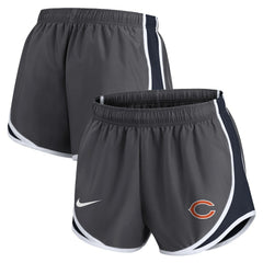 Chicago Bears Women's Team Logo Performance Tempo Shorts Charcoal - Nike