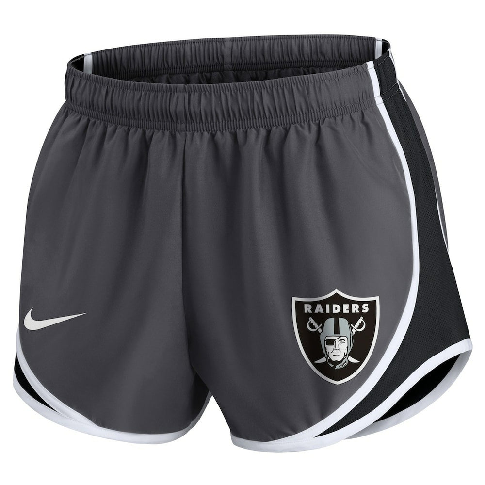 Las Vegas Raiders Women's Plus Size Logo Performance Tempo Shorts Charcoal - Nike