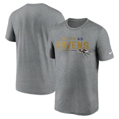 Baltimore Ravens Legend Team Shoutout Performance T-Shirt Heather Gray - Nike