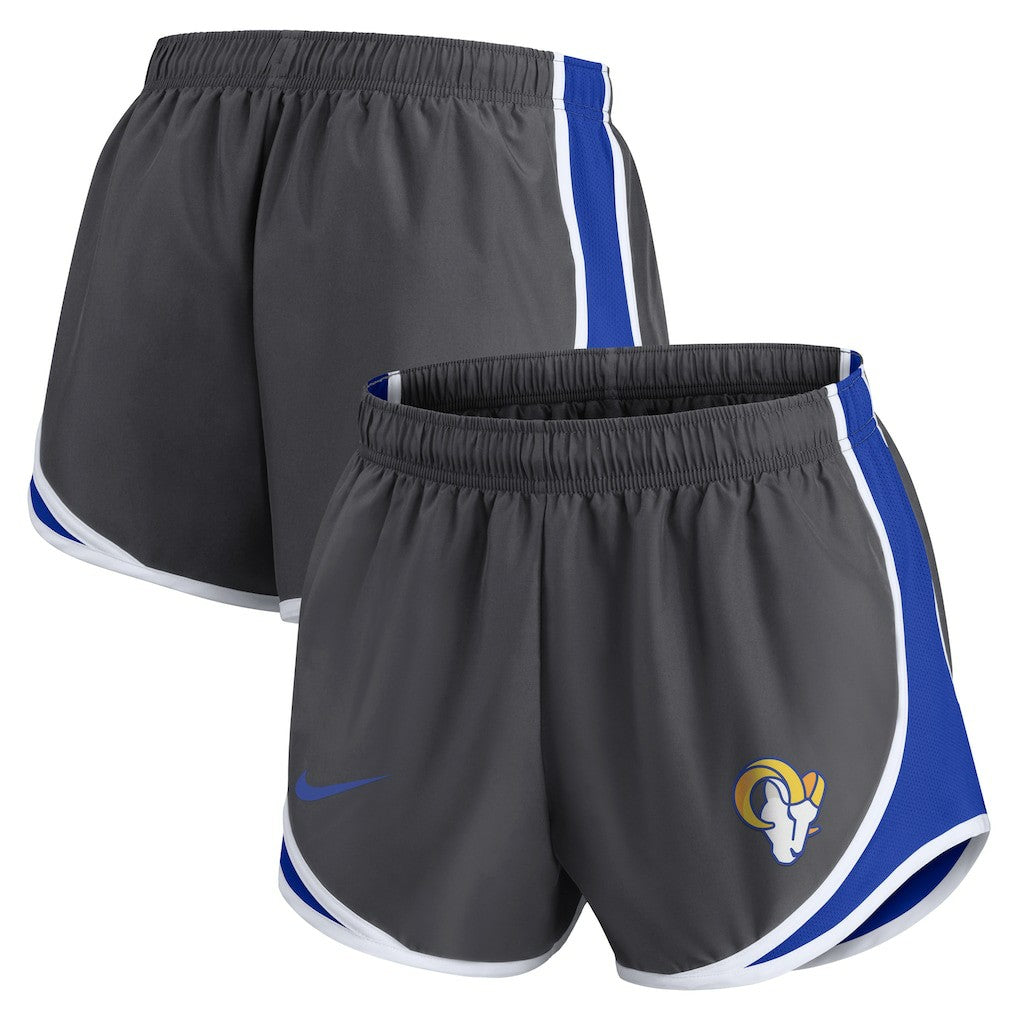 Los Angeles Rams Women's Team Logo Performance Tempo Shorts Charcoal - Nike