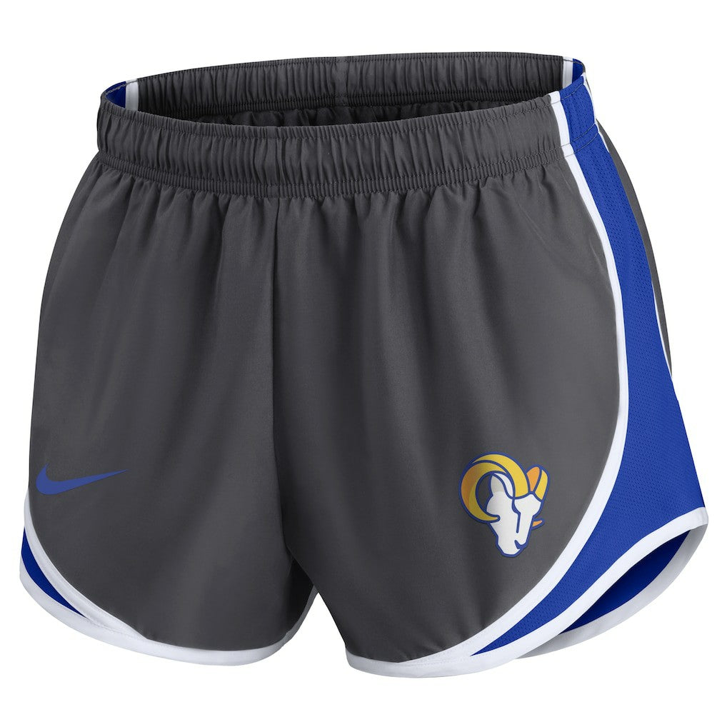 Los Angeles Rams Women's Team Logo Performance Tempo Shorts Charcoal - Nike