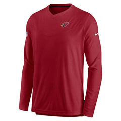 Arizona Cardinals Sideline Coach Chevron Lock Up Long Sleeve V-Neck Performance T-Shirt Cardinal - Nike