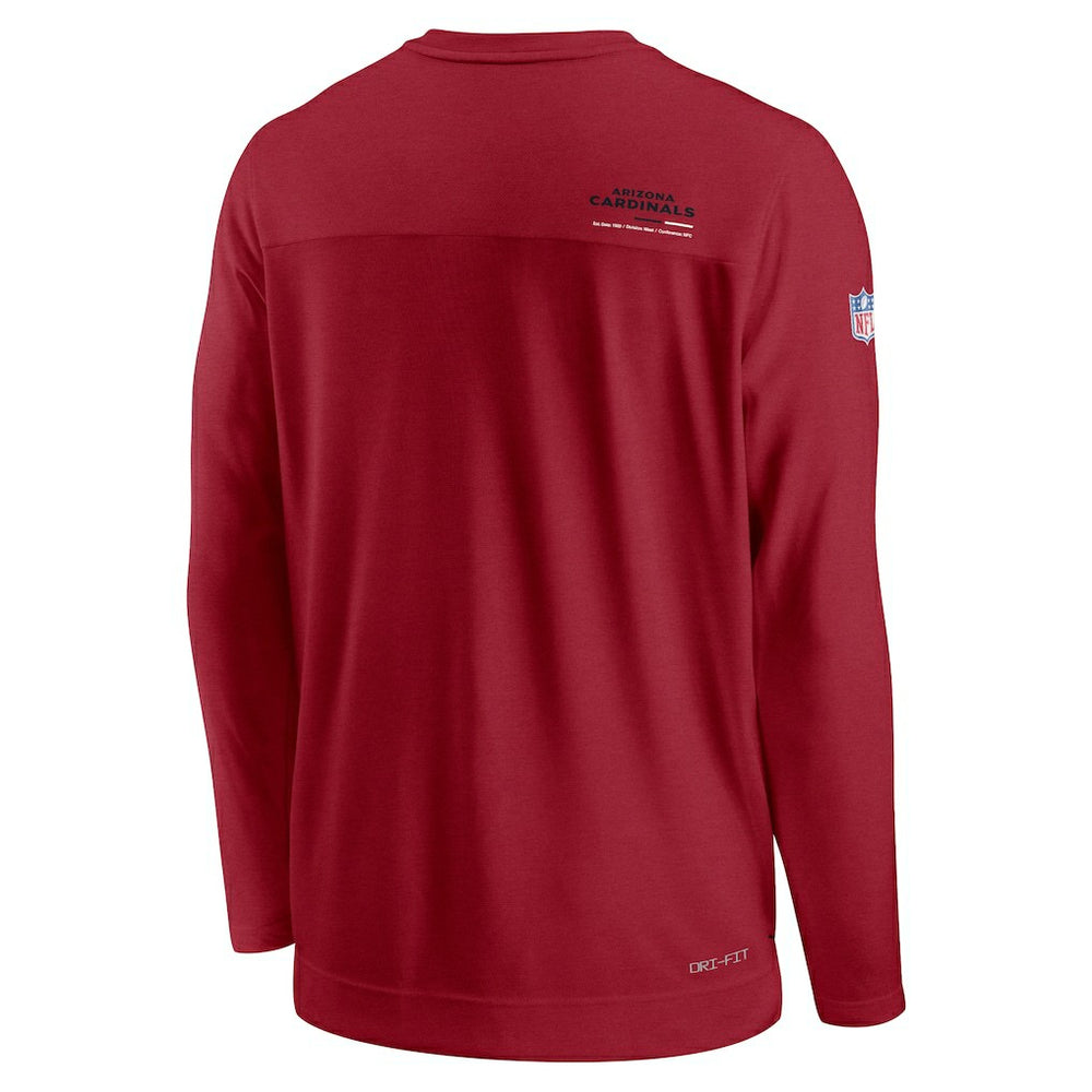 Arizona Cardinals Sideline Coach Chevron Lock Up Long Sleeve V-Neck Performance T-Shirt Cardinal - Nike