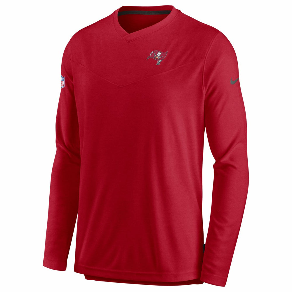 Tampa Bay Buccaneers Sideline Coach Chevron Lock Up Long Sleeve V-Neck Performance T-Shirt Red - Nike